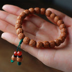 Fortune Jewel Tibetan Rudraksha Bodhi Seed Agate Wealth Bracelet