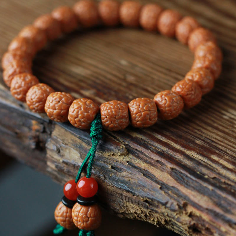 Fortune Jewel Tibetan Rudraksha Bodhi Seed Agate Wealth Bracelet