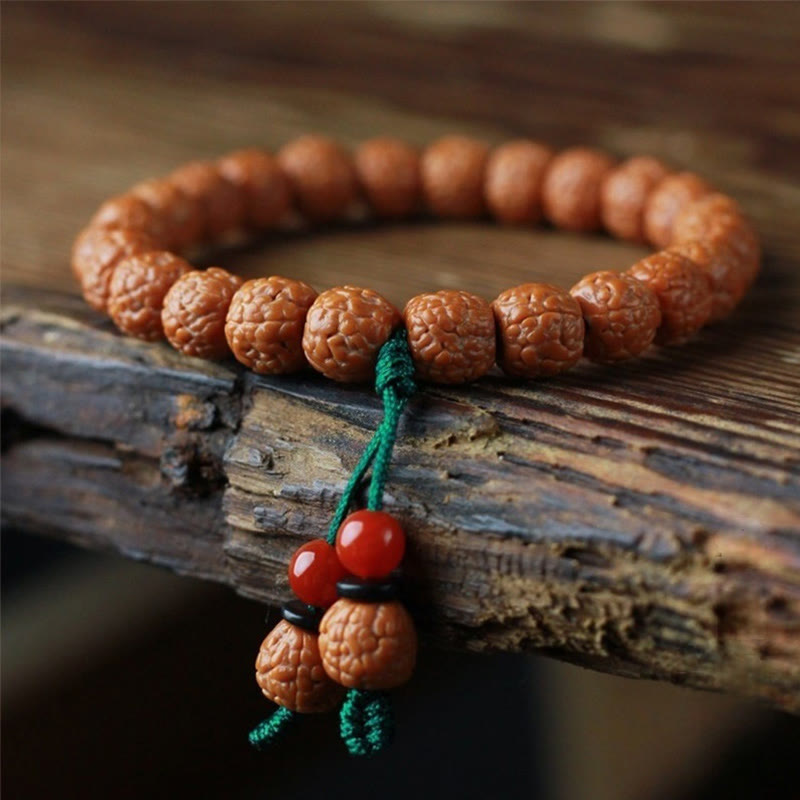 Fortune Jewel Tibetan Rudraksha Bodhi Seed Agate Wealth Bracelet