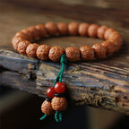 Fortune Jewel Tibetan Rudraksha Bodhi Seed Agate Wealth Bracelet