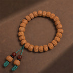 Fortune Jewel Tibetan Rudraksha Bodhi Seed Agate Wealth Bracelet