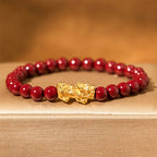 Natural Cinnabar Beads Pixiu Wealth Bracelet