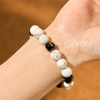Fortune Jewel Vintage White Turquoise Black Onyx Pixiu Beads Blessing Bracelet
