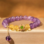 Fortune Jewel Natural Amethyst Meditation Balance Bracelet