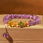 Fortune Jewel Natural Amethyst Meditation Balance Bracelet