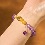 Fortune Jewel Natural Amethyst Meditation Balance Bracelet