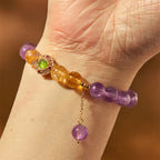 Fortune Jewel Natural Amethyst Meditation Balance Bracelet
