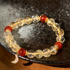 Fortune Jewel Citrine Red Agate Moon Prosperity Bracelet