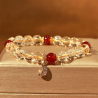 Fortune Jewel Citrine Red Agate Moon Prosperity Bracelet