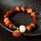 Fortune Jewel Natural Red Tiger Eye Pumpkin Calm Bracelet