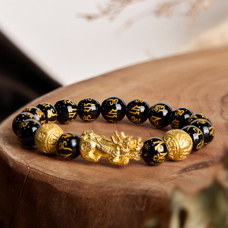 Fortune Jewel FengShui PiXiu Obsidian Wealth Bracelet