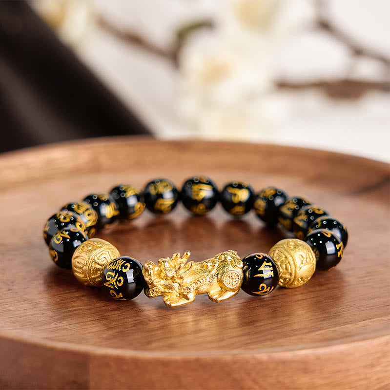 Fortune Jewel FengShui PiXiu Obsidian Wealth Bracelet