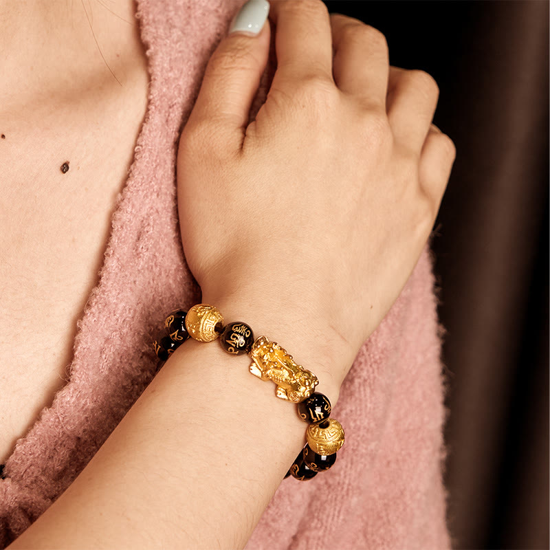 Fortune Jewel FengShui PiXiu Obsidian Wealth Bracelet