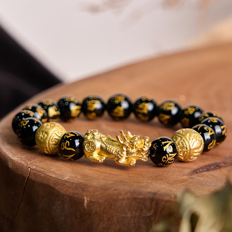 Fortune Jewel FengShui PiXiu Obsidian Wealth Bracelet
