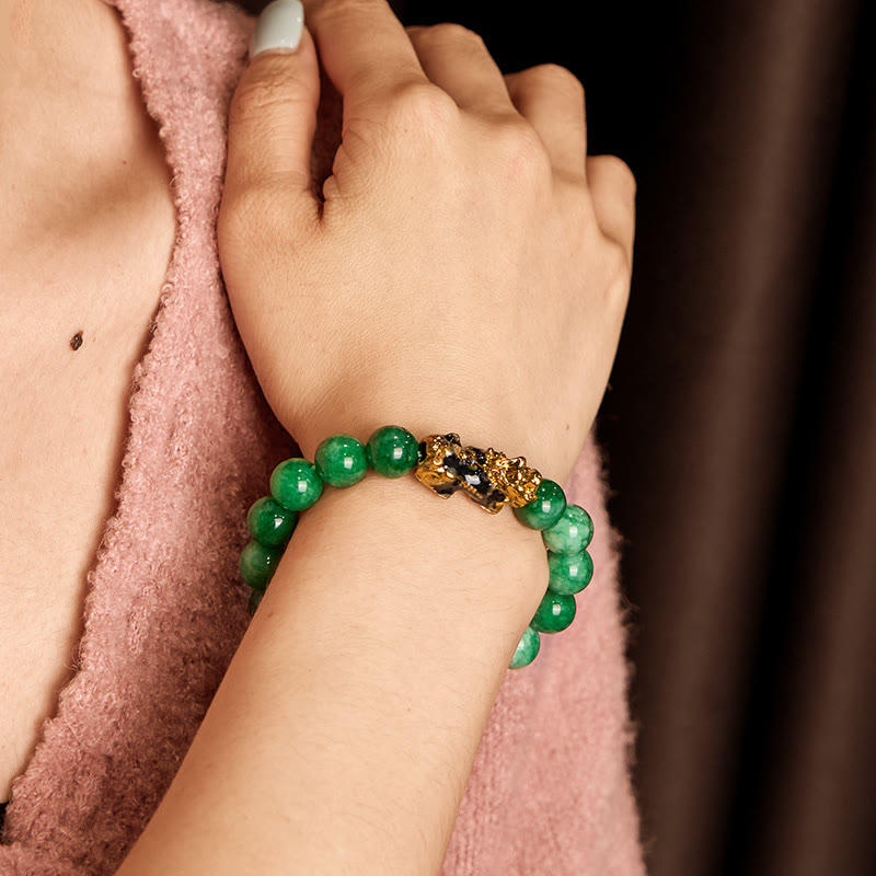 Fortune Jewel FengShui PiXiu Jade Protection Bracelet