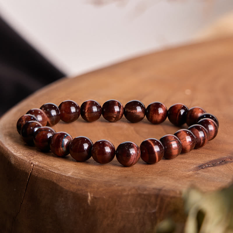 Fortune Jewel Natural Tiger Eye Healing Bead Bracelet