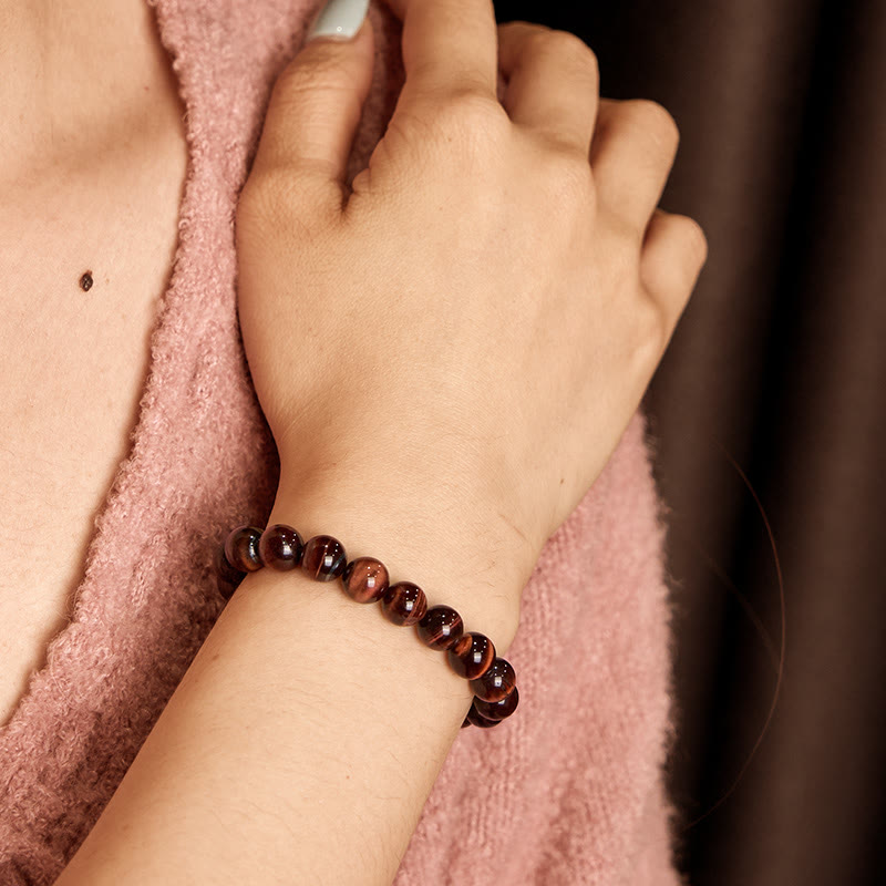 Fortune Jewel Natural Tiger Eye Healing Bead Bracelet