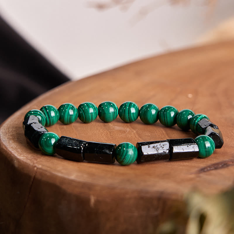 Fortune Jewel Malachite Black Tourmaline Purity Bracelet
