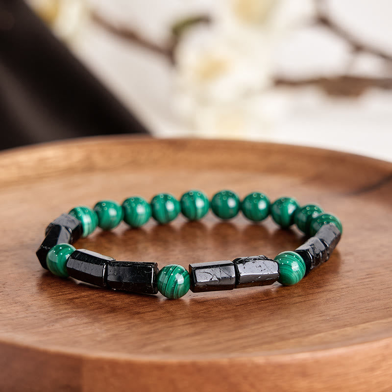 Fortune Jewel Malachite Black Tourmaline Purity Bracelet