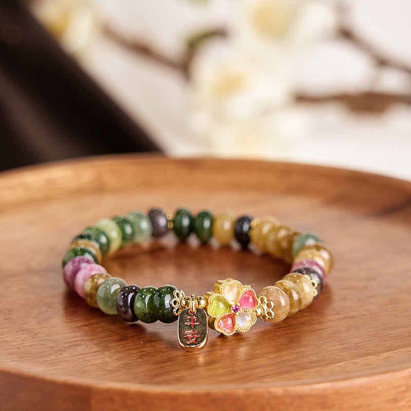 Fortune Jewel Tourmaline Jade Safe And Well Love Bracelet