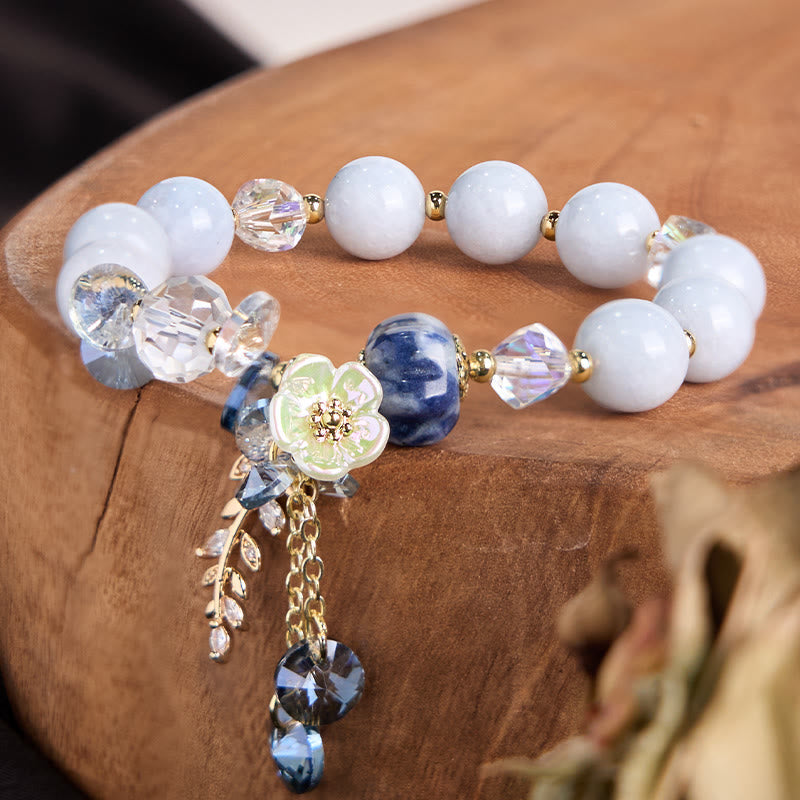 Fortune Jewel Blue Crystal Amethyst Sun Stone Green Aventurine Healing Bracelet
