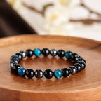 Fortune Jewel Natural Tiger's Eye Obsidian Hematite Positive Powerful Bracelet