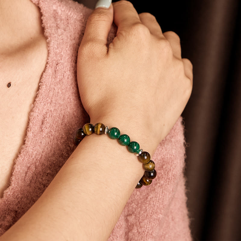 Fortune Jewel Tiger Eye Green Tiger Eye Courage Bracelet