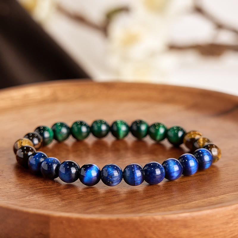Fortune Jewel Blue Tiger Eye Green Tiger Eye Tiger Eye Balance Bracelet