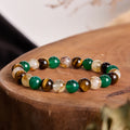 Fortune Jewel Natural Tiger Eye Green Agate Citrine Mix And Match Beads Protection Bracelet