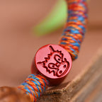 Fortune Jewel Handmade Chinese Zodiac Red String Peach Pit Cinnabar Luck Bracelet
