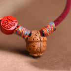 Fortune Jewel Handmade Chinese Zodiac Red String Peach Pit Cinnabar Luck Bracelet