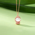Fortune Jewel 925 Sterling Silver Chalcedony Formless Buddha Positive Necklace Pendant Fortune Jewel