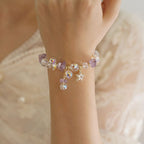 Fortune Jewel Natural Amethyst Crystal Star Charm Positive Transformation Bracelet