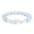 Fortune Jewel Blue Chalcedony White Agate Rabbit Emotional Balance Bracelet
