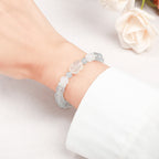 Fortune Jewel Blue Chalcedony White Agate Rabbit Emotional Balance Bracelet