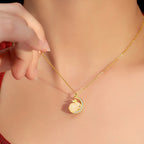 Fortune Jewel 925 Sterling Silver Hetian White Jade Rabbit Crescent Moon Luck Necklace Pendant