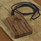 Fortune Jewel Green Sandalwood Buddha Symbol Positive Necklace Pendant Fortune Jewel