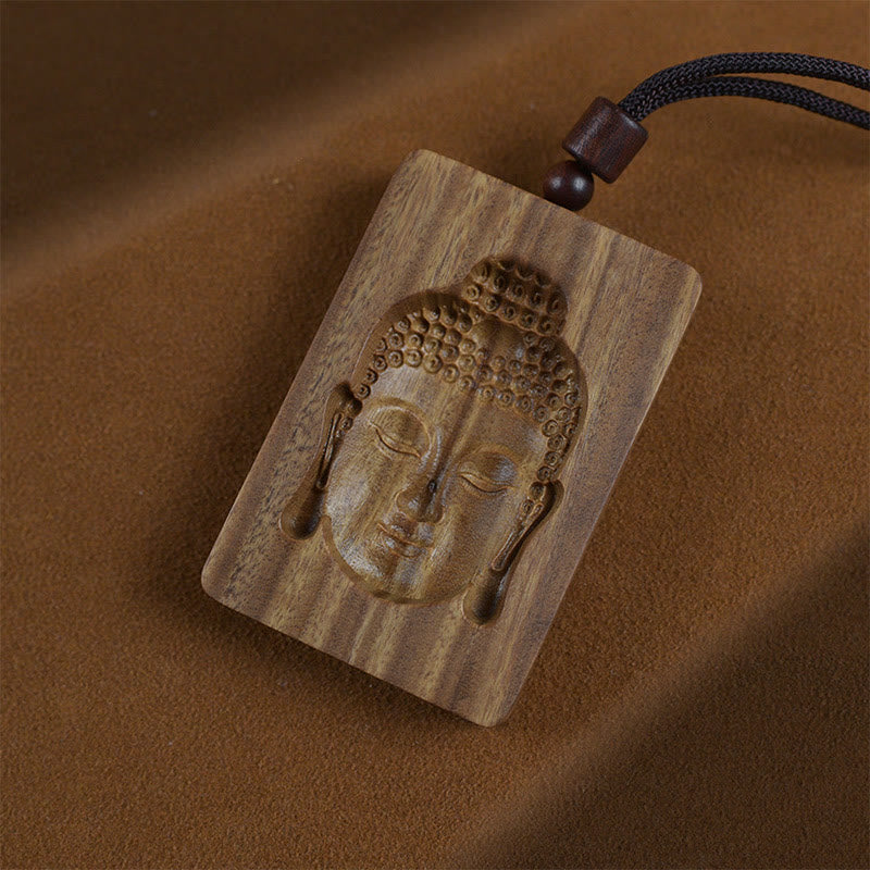 Fortune Jewel Green Sandalwood Buddha Symbol Positive Necklace Pendant Fortune Jewel