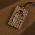 Fortune Jewel Green Sandalwood Buddha Symbol Positive Necklace Pendant Fortune Jewel
