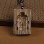 Fortune Jewel Green Sandalwood Buddha Symbol Positive Necklace Pendant Fortune Jewel