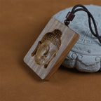 Fortune Jewel Green Sandalwood Buddha Symbol Positive Necklace Pendant Fortune Jewel
