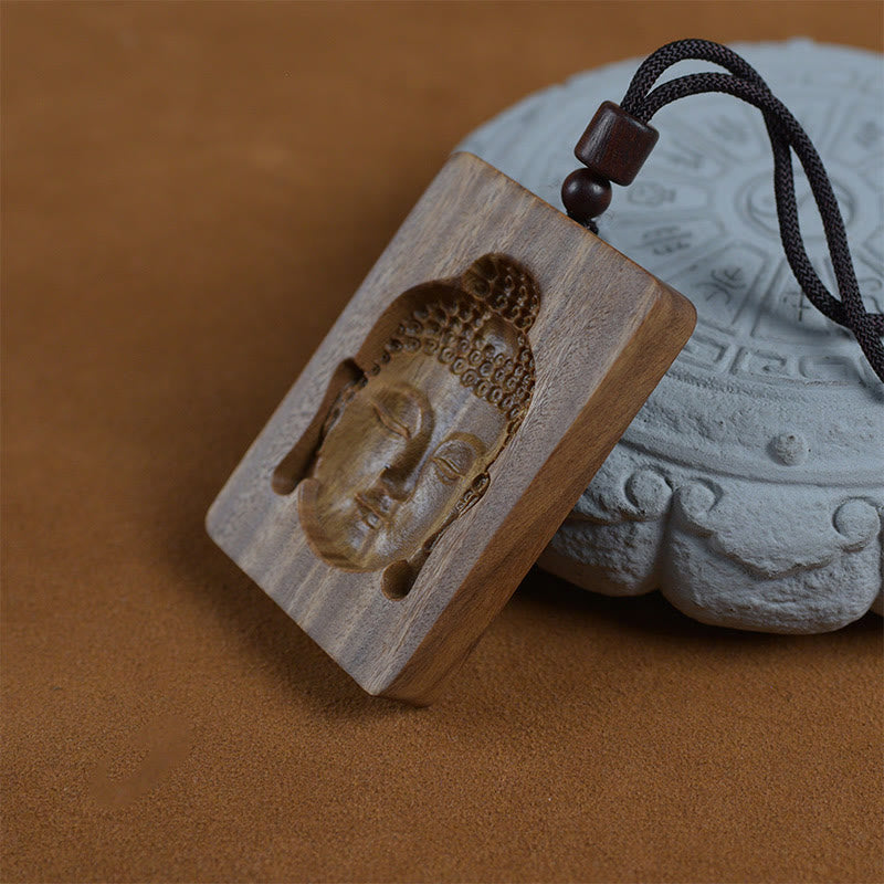 Fortune Jewel Green Sandalwood Buddha Symbol Positive Necklace Pendant Fortune Jewel