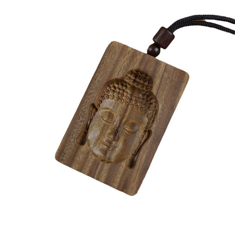 Fortune Jewel Green Sandalwood Buddha Symbol Positive Necklace Pendant Fortune Jewel