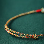 Fortune Jewel Handmade Peace Buckle Jade Prosperity Colorful Rope Bracelet