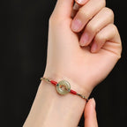 Fortune Jewel Handmade Peace Buckle Jade Prosperity Colorful Rope Bracelet