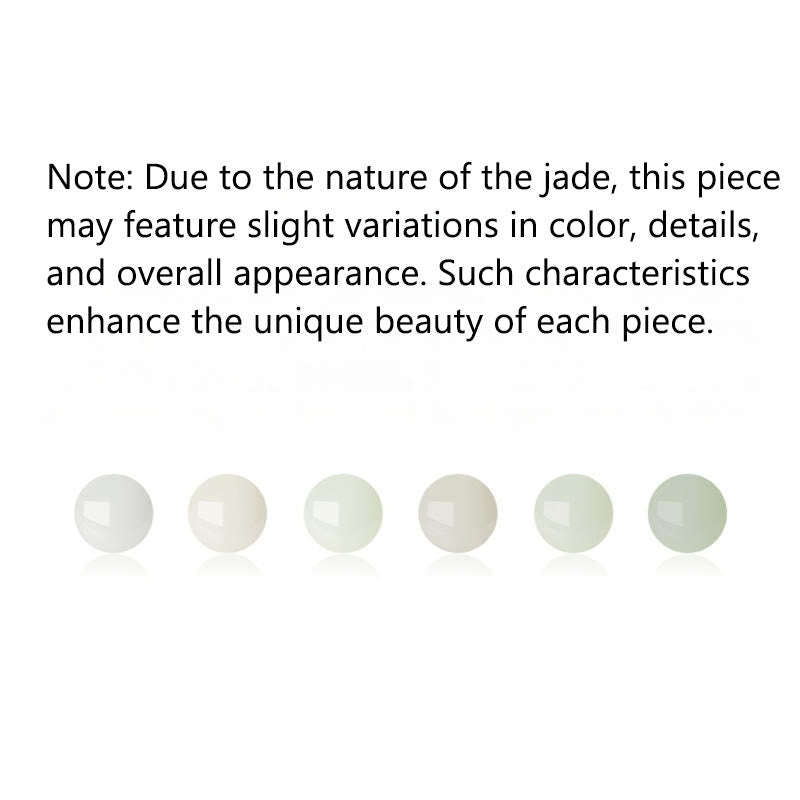 Fortune Jewel 999 Sterling Silver Natural Hetian Jade Peace Buckle Peach Blossom Luck Bracelet