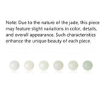 Fortune Jewel 999 Sterling Silver Natural Hetian Jade Peace Buckle Peach Blossom Luck Bracelet