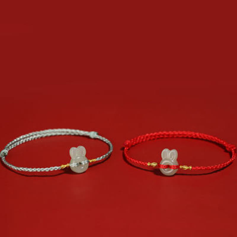 Fortune Jewel Hetian Jade Cute Rabbit String Luck Bracelet