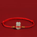 Fortune Jewel Hetian Jade Cute Rabbit String Luck Bracelet