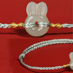 Fortune Jewel Hetian Jade Cute Rabbit String Luck Bracelet